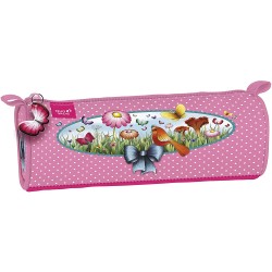 Trousse ronde La Marelle avec motif d'oiseau - Quo Vadis